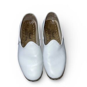MENS 8.5 Sabah White Leather Slip-On Shoes